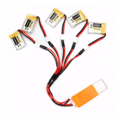 Eachine RC Quadcopter E010 E010C 3.7V 150MAH 45C upgrade batterij incl USB oplader set 5 stuksBatterijen