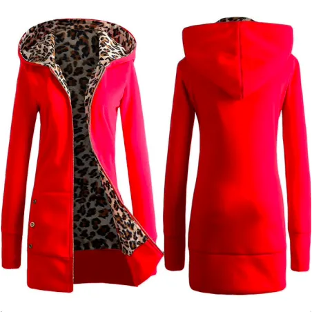 Leopard fleece hooded jacketJassen