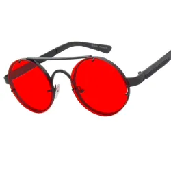 Ronde vintage steampunk zonnebril unisexZonnebril