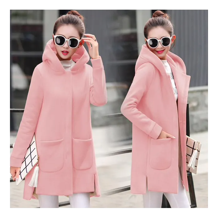 Long hooded coat fleece jacketJackets