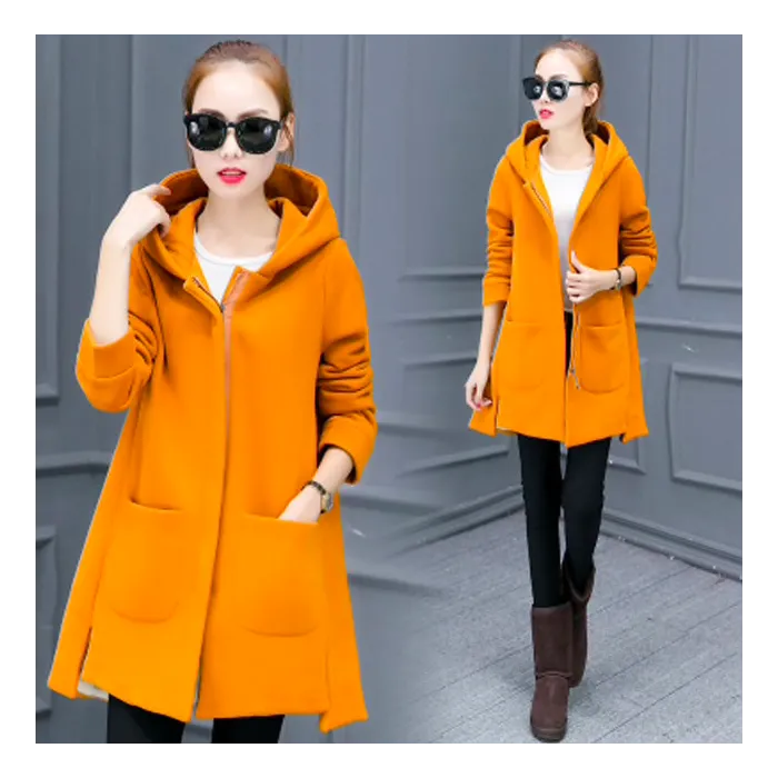 Long hooded coat fleece jacketJassen