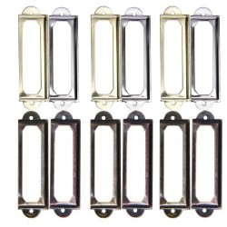 Poignée métallique en laiton antique - porte-étiquette - 10 pièces