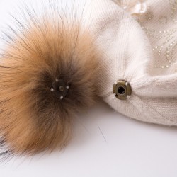 Chapeau de laine de renard naturel