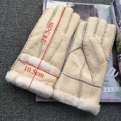 Genuine leather & cashmere & fur warm glovesHandschoenen