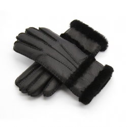 Genuine leather & cashmere & fur warm glovesHandschoenen