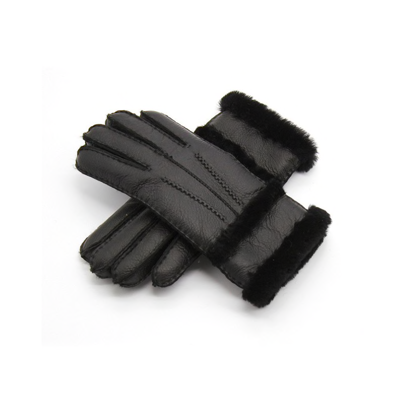 Genuine leather & cashmere & fur warm glovesHandschoenen