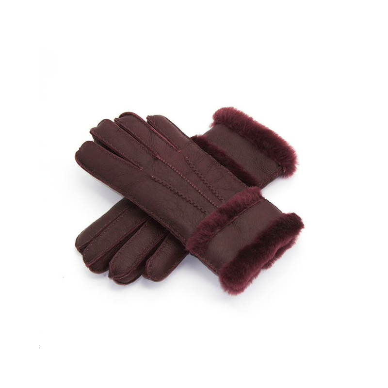 Genuine leather & cashmere & fur warm glovesHandschoenen