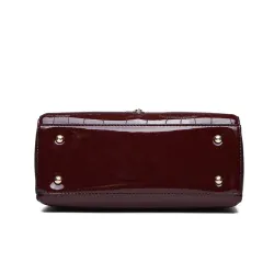Elegante glanzende lederen tas set van 3 stuksSets