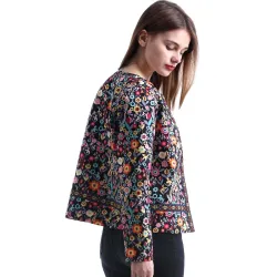 Floral design multicolor elegant short jacketJassen