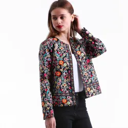 Floral design multicolor elegant short jacketJassen