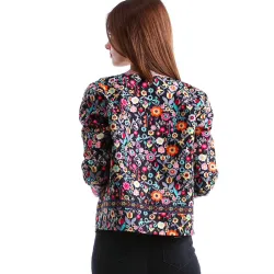 Floral design multicolor elegant short jacketJassen