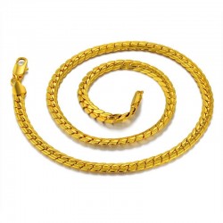 Collier homme en chaîne de serpent plaqué or