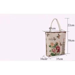 Canvas tas met bloemenprintTassen