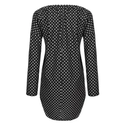 Mini pois robe avec manches longues