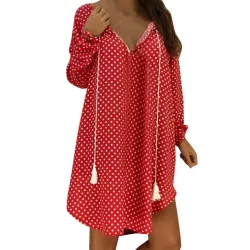Mini polka dot dress with long sleeveJurken