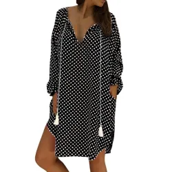 Mini polka dot dress with long sleeveDresses