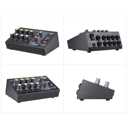 AM-228 console de mixage - ultra-compact - faible bruit - 8 canaux audio mixeur avec adaptateur de puissance