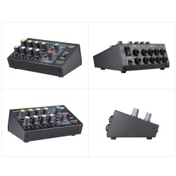 AM-228 mixing console - ultra-compact - low noise - 8 channels audio sound mixer with power adapterAudio