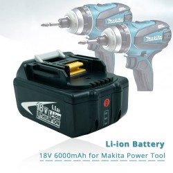 18V 6.0Ah batterie rechargeable avec LED pour Makita - remplacement