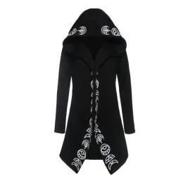 Gothic & Punk stijl - lange sweatshirt - losse hoodie - katoenPlus