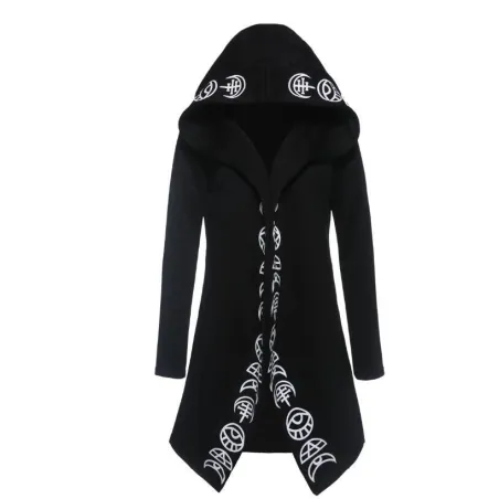 Gothic & Punk stijl - lange sweatshirt - losse hoodie - katoenPlus