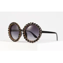 Lunettes de soleil en verre rond - UV400