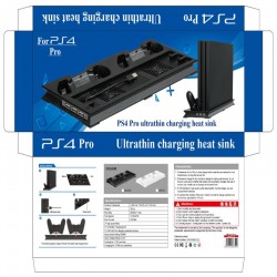 Playstation 4 Pro - support vertical - ventilateur de refroidissement - borne de recharge - USB Hub