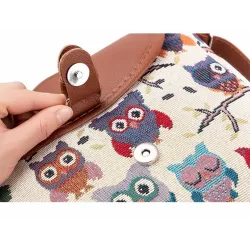 Printed Owls - crossbody shoulder small bagTassen
