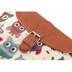 Printed Owls - crossbody shoulder small bagTassen