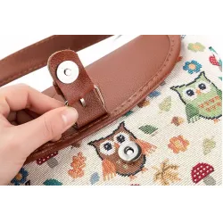 Printed Owls - crossbody shoulder small bagTassen