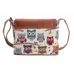 Printed Owls - crossbody shoulder small bagTassen