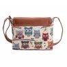 Printed Owls - crossbody shoulder small bagTassen