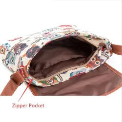 Printed Owls - crossbody shoulder small bagTassen