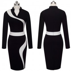 Vintage - white & black long sleeve dressDresses