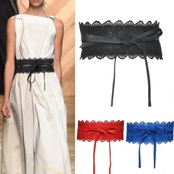 Leather & lace - elegant wide beltRiemen