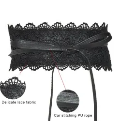 Leather & lace - elegant wide beltRiemen
