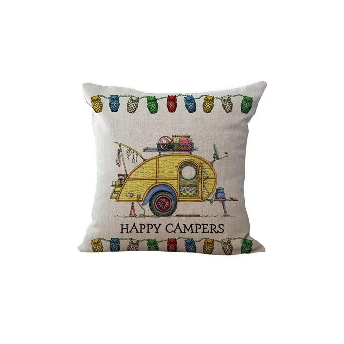 Happy Campers - linen cushion cover 45 * 45cmCushion covers