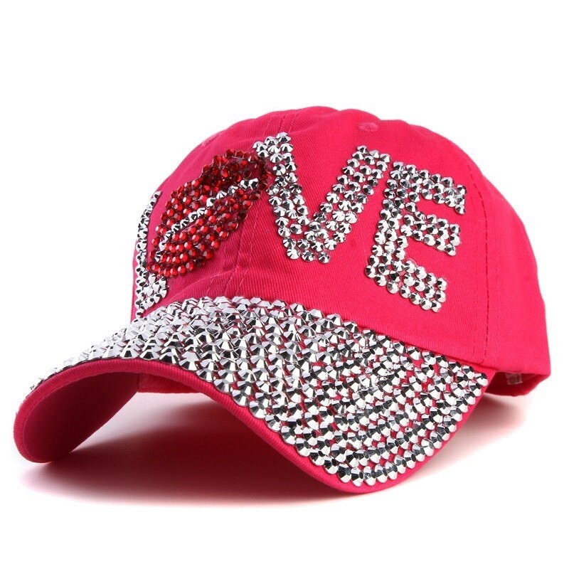 Xthree goedkope baseball cap goede kwaliteit strass cap liefde brief snapback hoeden voor mannen enHoeden & Petten