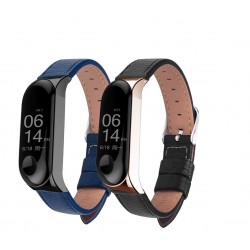 Lederen band voor Xiaomi Mi Band 3 - 4 horlogeSmart-Wear