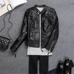 Leather jacket with zipperJassen