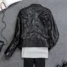 Veste en cuir avec fermeture éclair