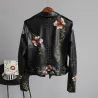 Floral embroidery - leather jacketJassen