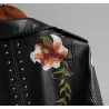 Floral embroidery - leather jacketJassen