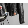 Floral embroidery - leather jacketJassen