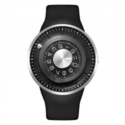 Ball rotation - stainless steel quartz watch with silicone strapHorloges