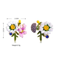 Kleine chrysant oorknopjesOorbellen