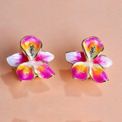 Stud earrings with flower & crystalsEarrings