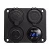 Dual USB socket charger 2.1A+2.1A + 12V & ON-OFF switch LED voltmeter 4 in 1 charger panel for car & motorcycleDiagnosis