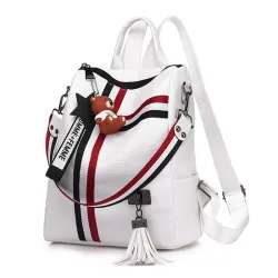 Sac à dos rétro & sac à main avec pompons