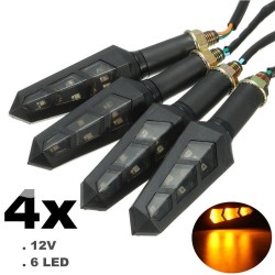12V LED clignotants LED lumières ambres - moto indicateurs 4pcs set
